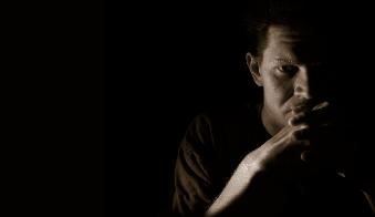 Man pondering is hopelessness